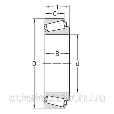 Підшипник в хвостовик мосту конічної пари TEREX CASE JCB 535-95