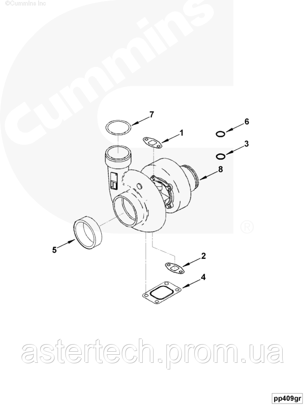 Турбина Cummins KTA19 3803452 3803400 3594111 4033464 3529718 3524660 3029081